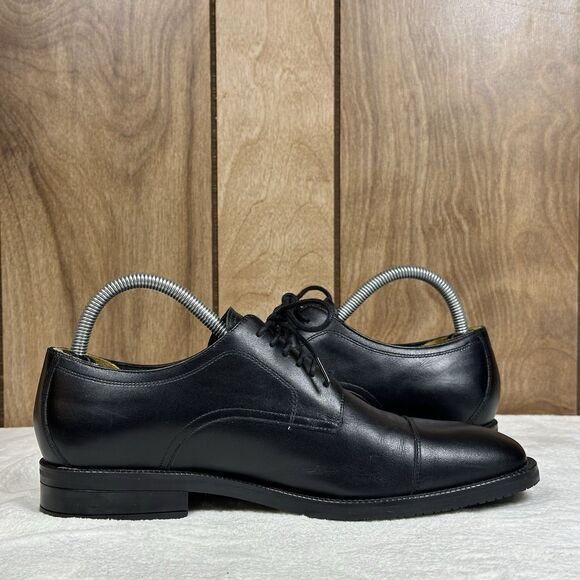 COLE HAAN Grand 36ØDress Shoes Men\'s 7 M Cap Oxford Black Leather Lace Up C34136